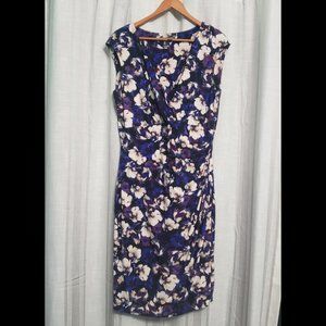Lauren Ralph Lauren Floral Blue Purple Black Dress Size 14w